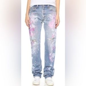 One of a Kind Painted Denim Jeans - Mossimo Stretch Boyfriend - 8/29
